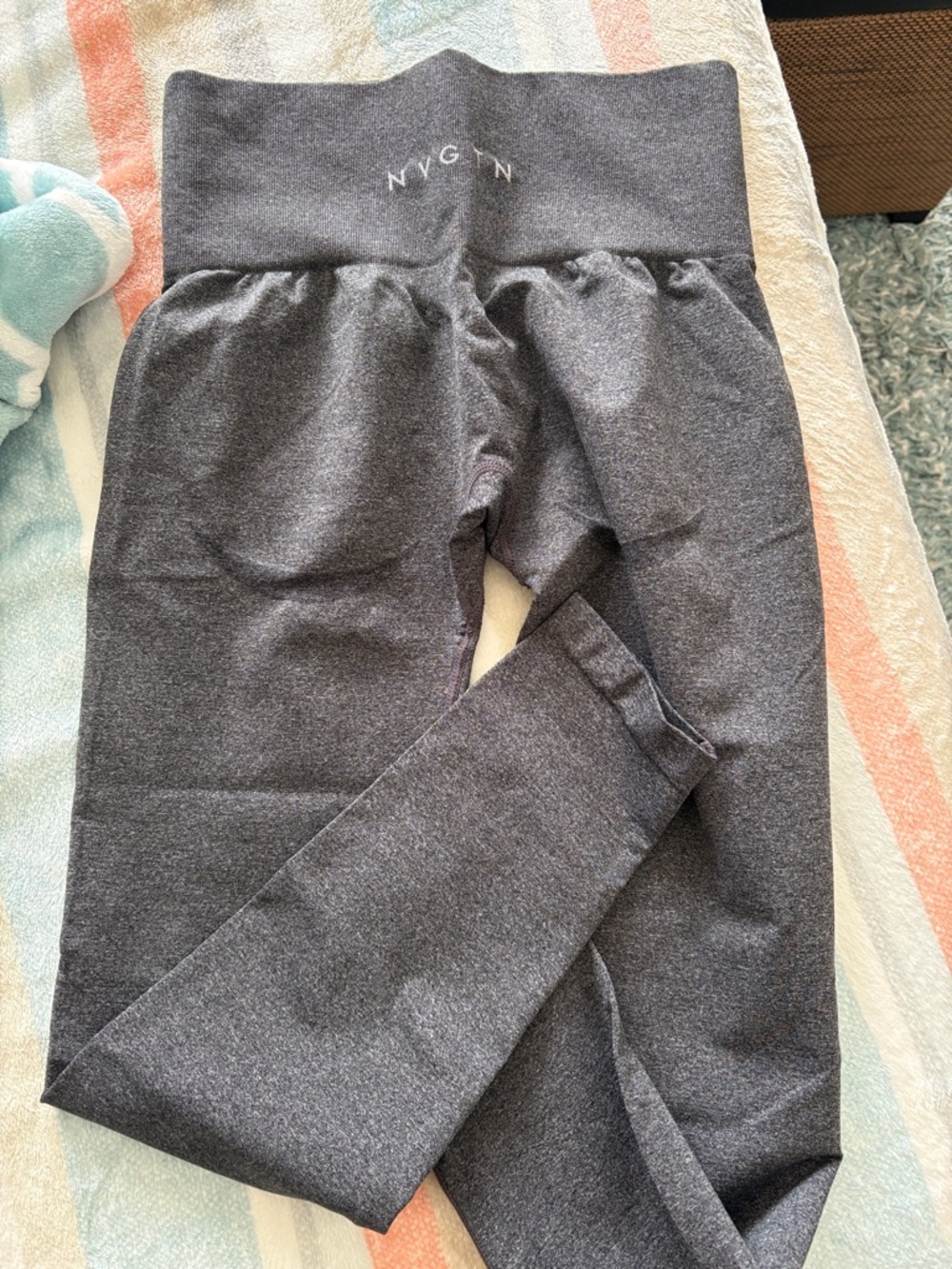 Girls' High-Waist Dark Gray Leggings